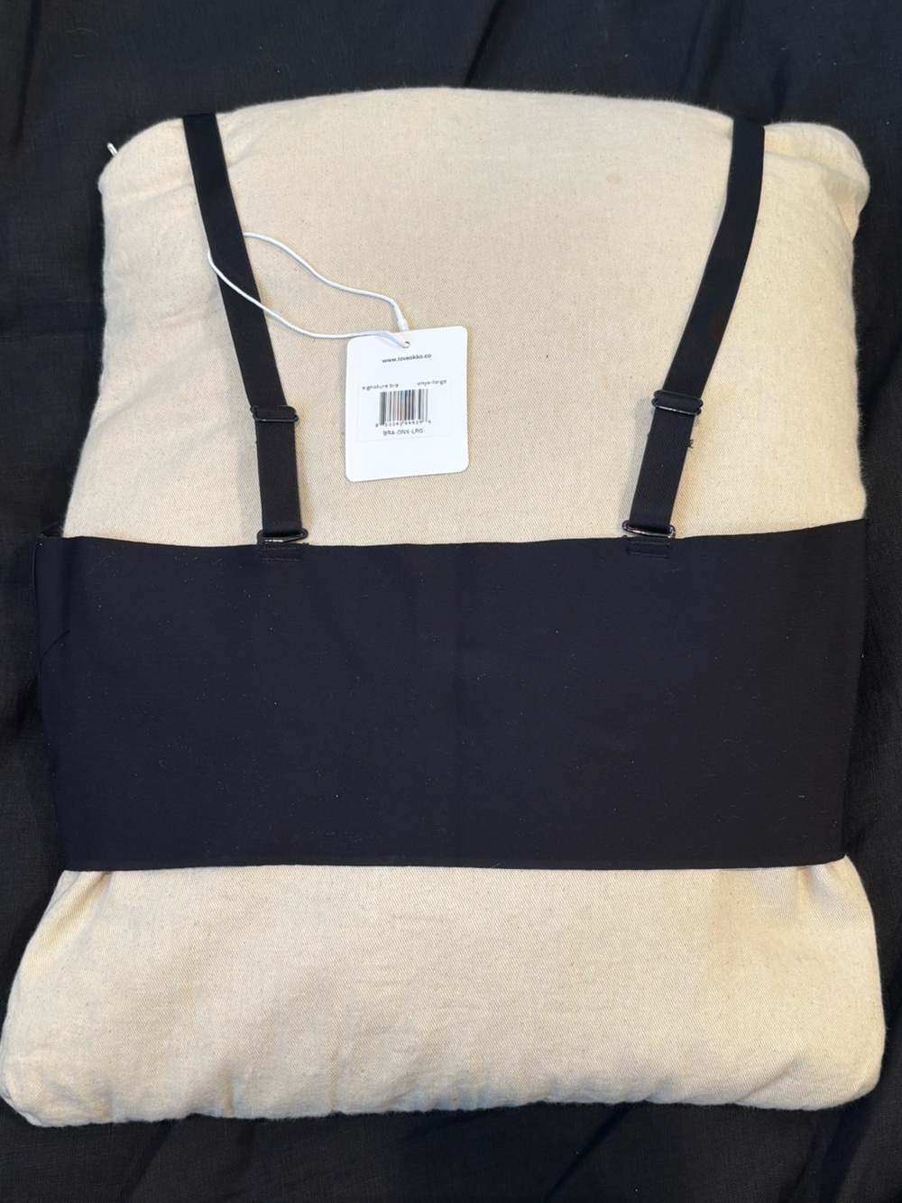 Okko Black Seamless Scoop Bralette with Adjustable Straps - Picture 2 of 7